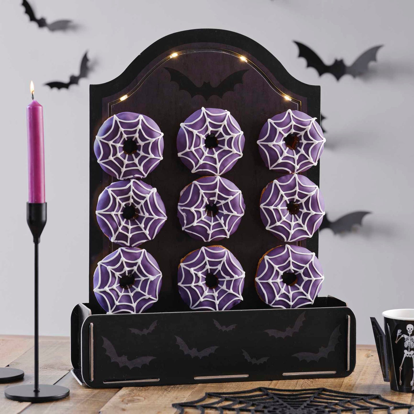 Σταντ για Donut Ταφόπλακα/ Halloween με θήκη για γλυκά και φωτάκια