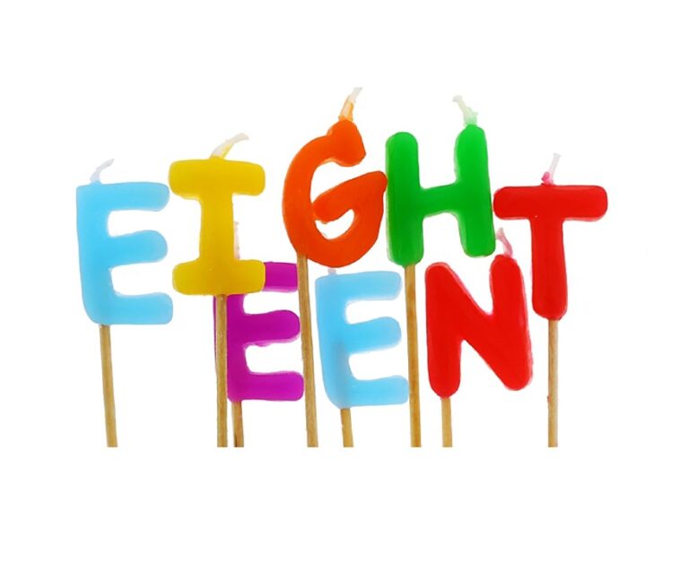 Πολύχρωμα Κεράκια "Eighteen" (8 τεμ)