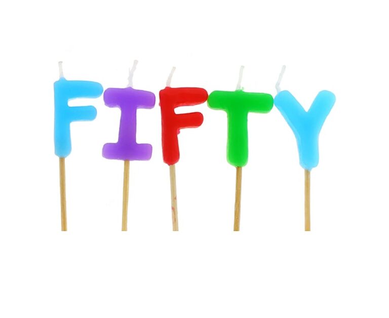 Πολύχρωμα Κεράκια "Fifty" (5 τεμ)