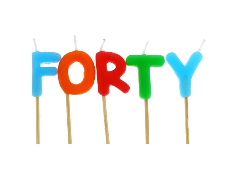 Πολύχρωμα Κεράκια "Forty" (5 τεμ)