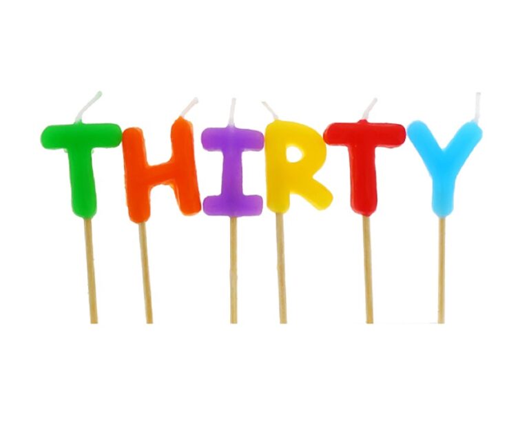 Πολύχρωμα Κεράκια "Thirty" (6 τεμ)