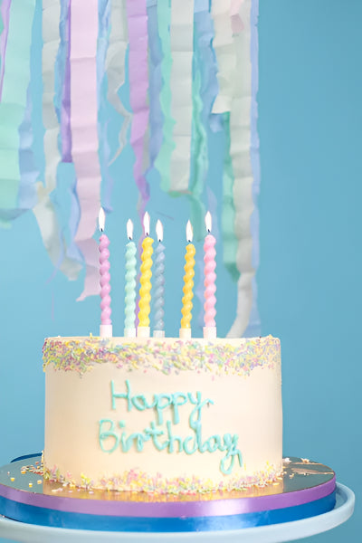 Πολύχρωμα παστέλ Κεράκια Twisted (6 τεμ)