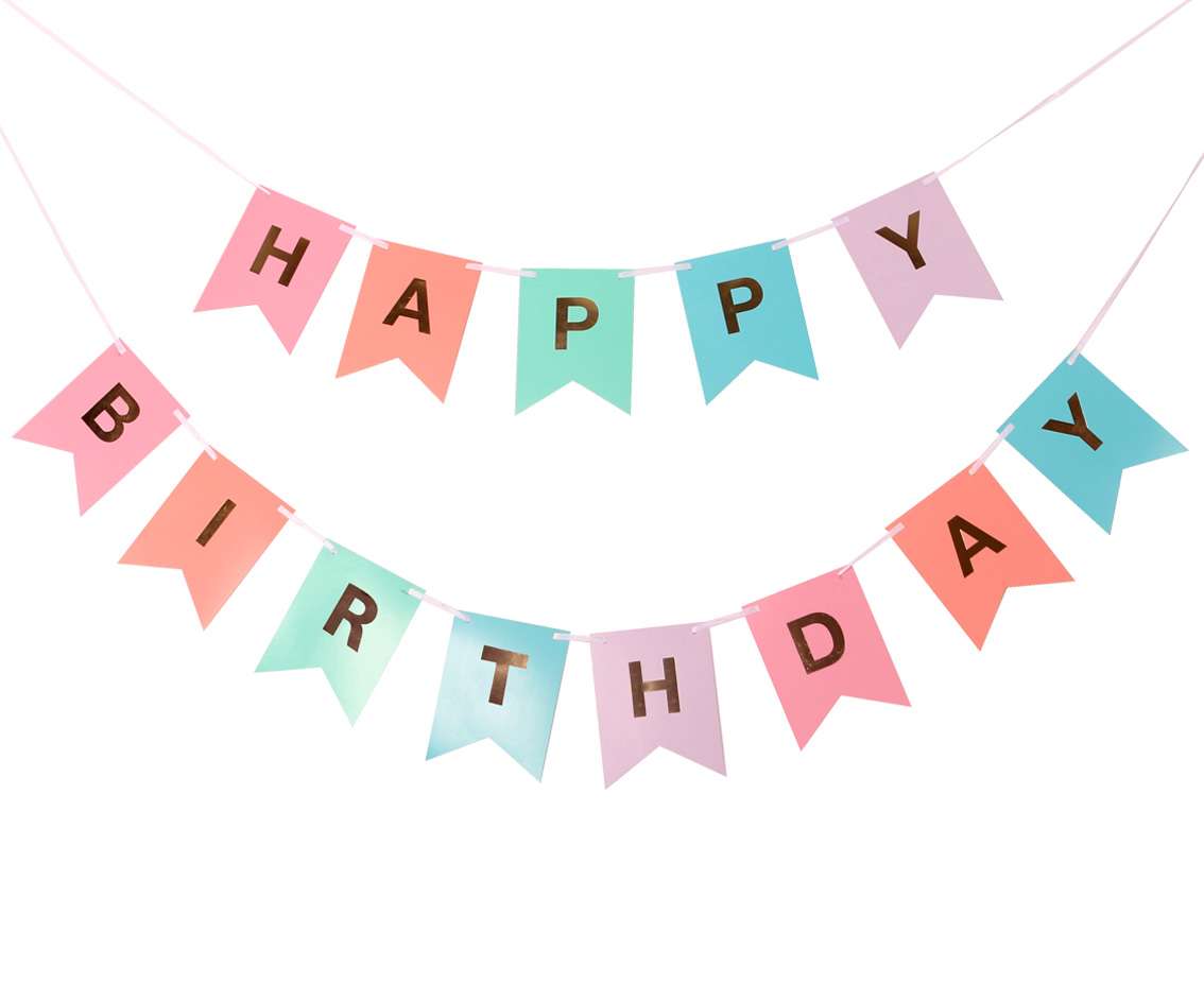 Πολύχρωμο Μπάνερ "Happy Birthday"