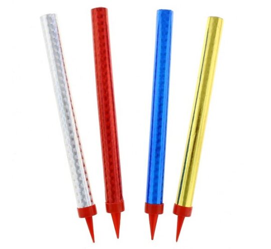 Πολύχρωμοι πυρσοί για τούρτα (4 τεμ)