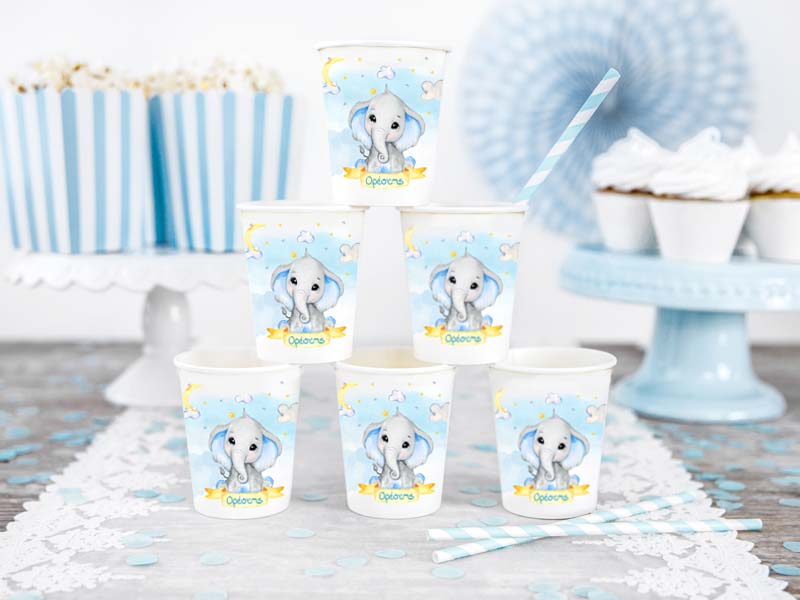 Ποτήρια με όνομα Ελεφαντάκι (8 τεμ)