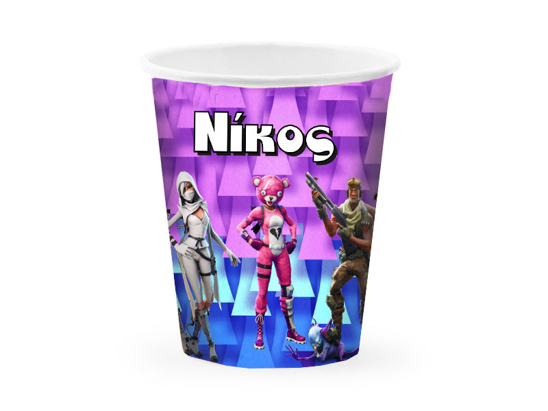 Ποτήρια με όνομα Fortnite (8 τεμ)