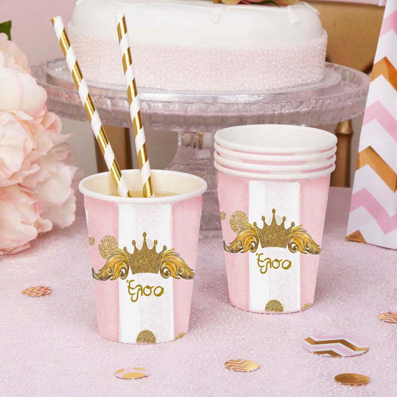 Ποτήρια με όνομα Κορώνα κορίτσι (8 τεμ)