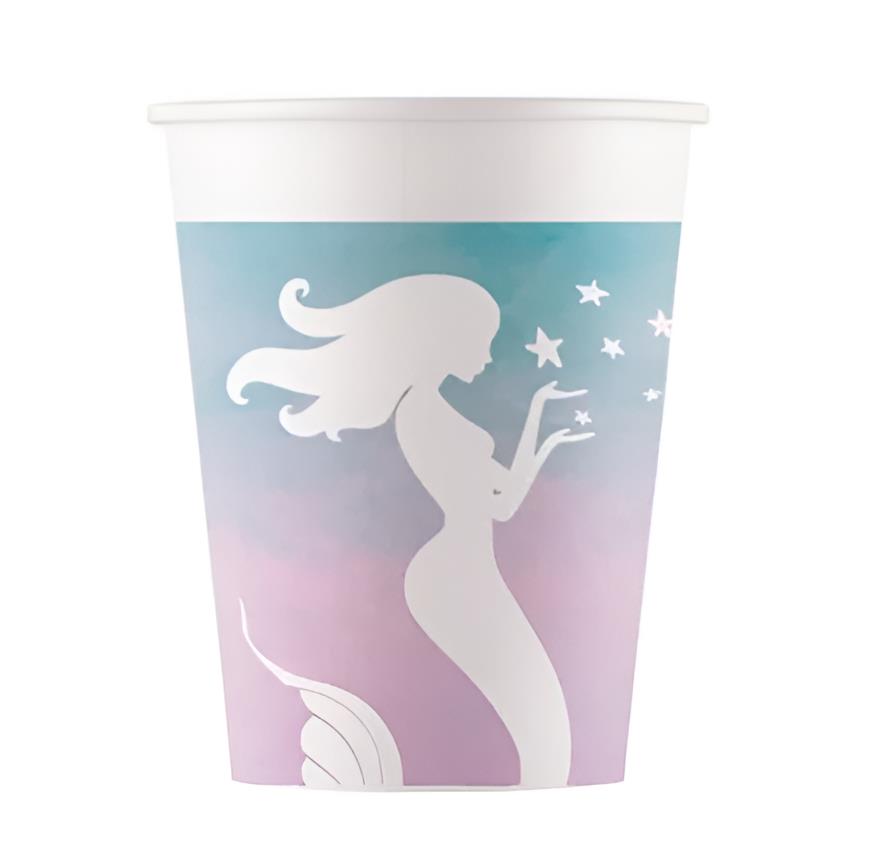 Ποτήρια πάρτυ Elegant Mermaid (8 τεμ)