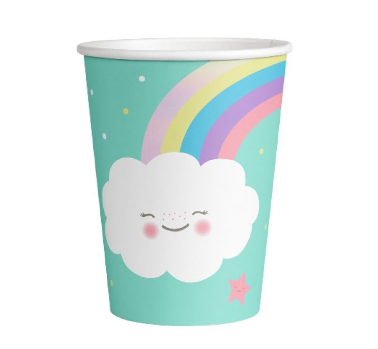Ποτήρια πάρτυ Ουράνιο Τόξο και Σύννεφο (8 τεμ)