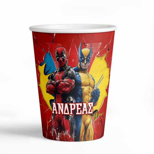 Ποτήρια πάρτυ Deadpool & Wolverine (8 τεμ)