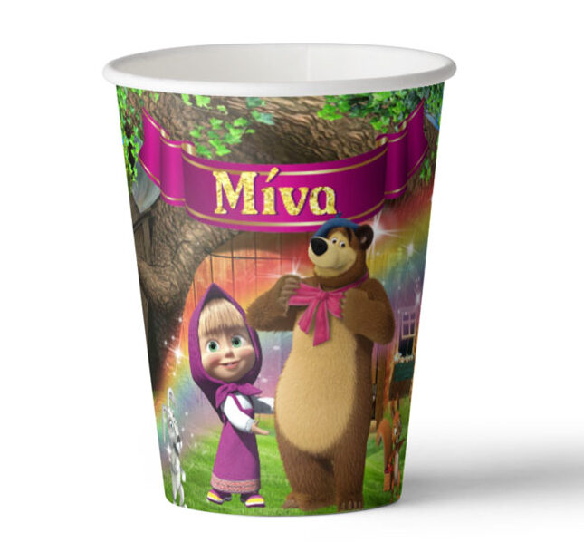 Ποτήρια με όνομα Μάσα και Αρκούδος (8 τεμ)