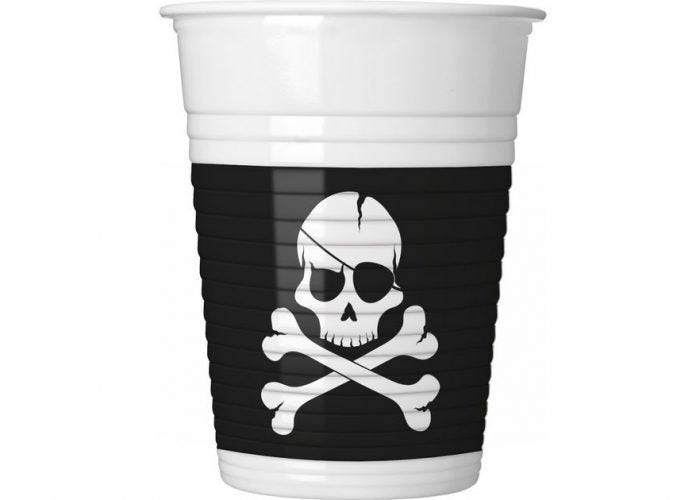 Ποτήρια Πειράτες Μαύρη Νεκροκεφαλή (8 τεμ)