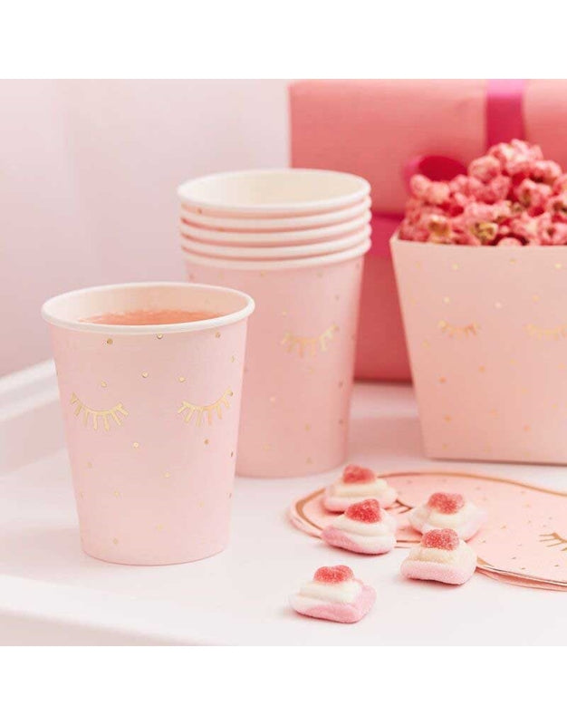 Ποτήρια ροζ - χρυσό (8 τεμ)
