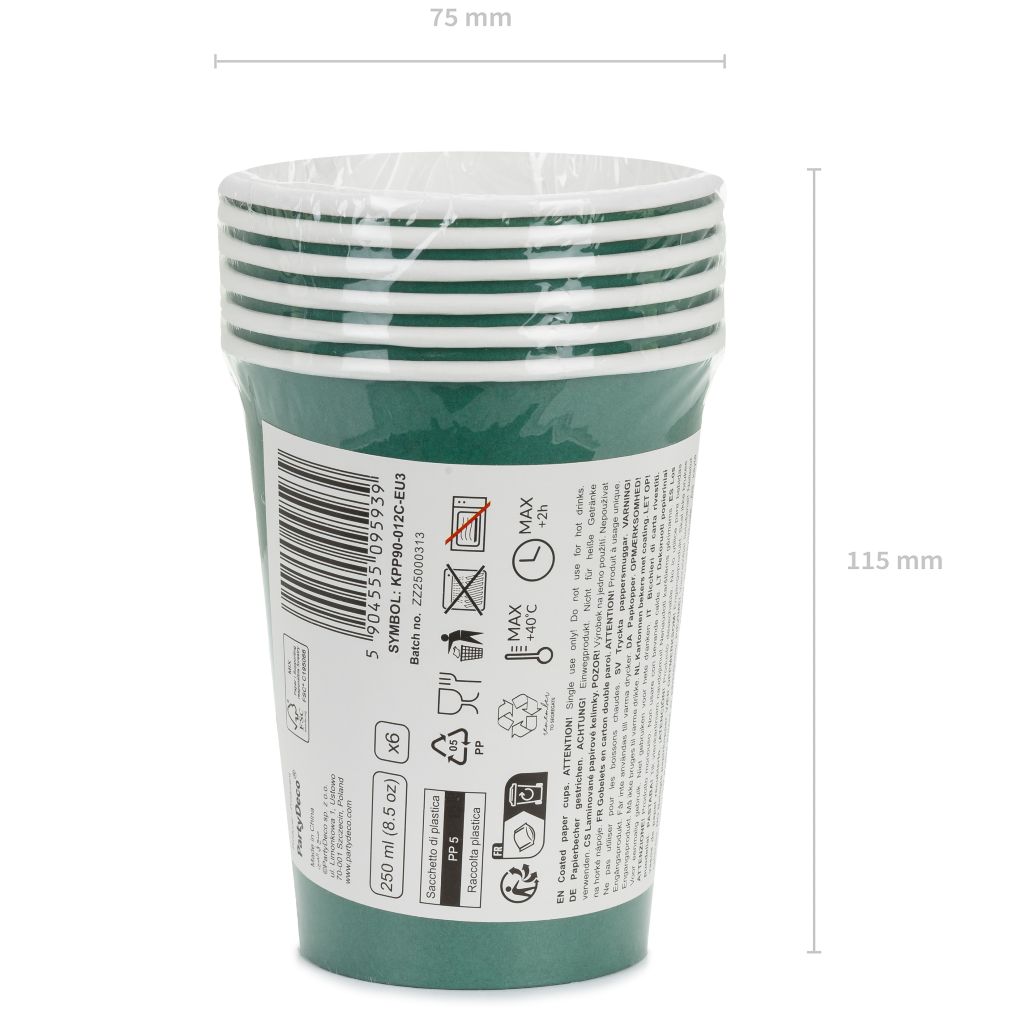 Πράσινα Χάρτινα Ποτήρια (6 τεμ)