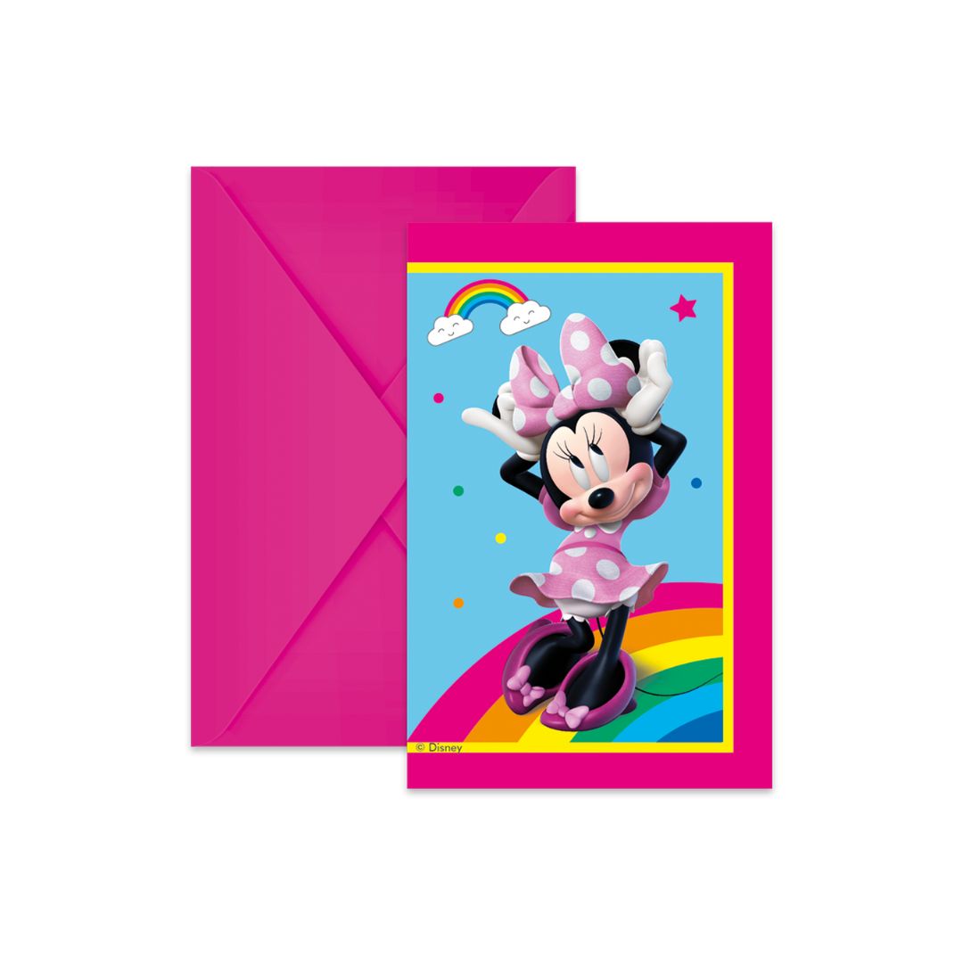 Προσκλήσεις πάρτυ Minnie με φάκελο (6 τεμ)