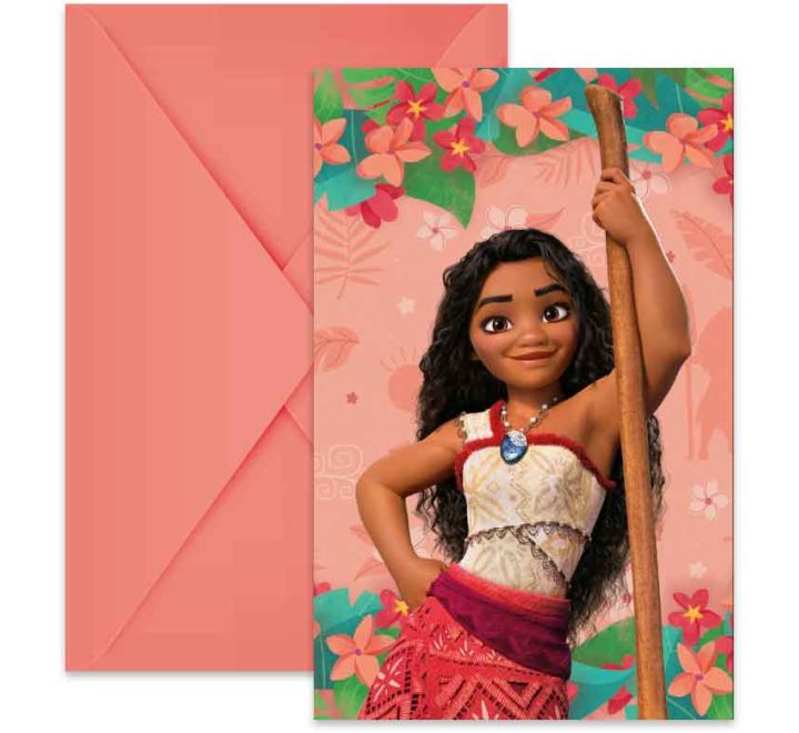 Προσκλήσεις Μοάνα με φάκελο (6 τεμ)