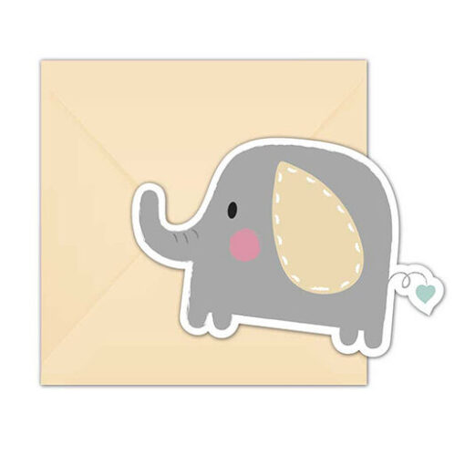 Προσκλήσεις πάρτυ Ελεφαντάκι (6 τεμ)