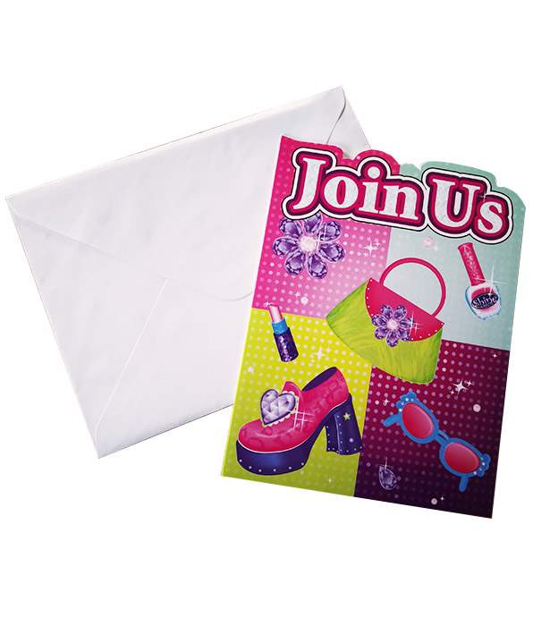 Προσκλήσεις πάρτυ Glamour girl (8 τεμ)