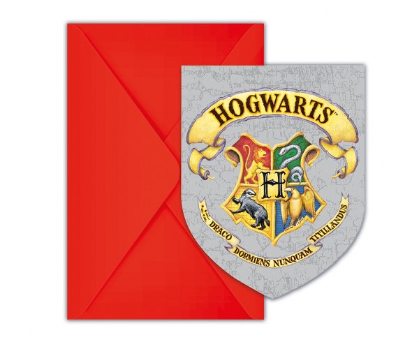 Προσκλήσεις πάρτυ Harry Potter Hogwards Houses (6 τεμ)