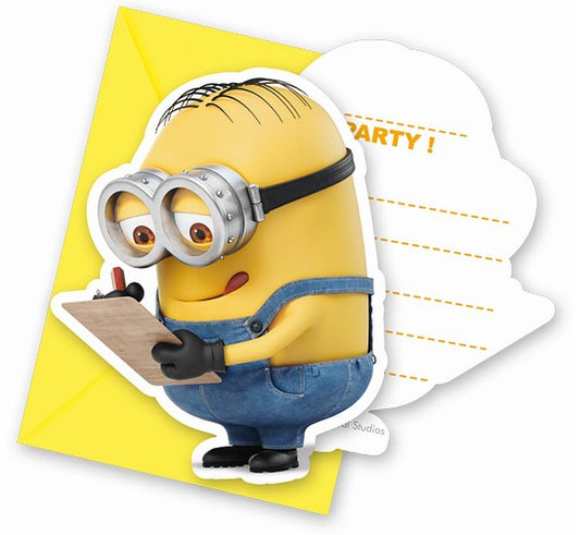 Προσκλήσεις πάρτυ με Φάκελο Minions (6 τεμ)