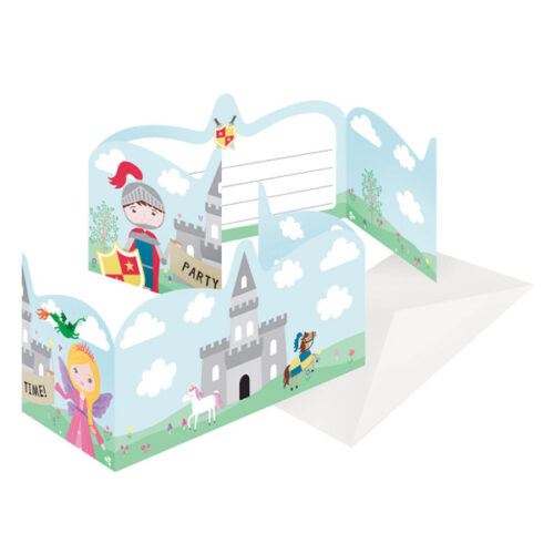 Προσκλήσεις πάρτυ Νεράιδα και Ιππότης (8 τεμ)