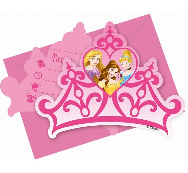 Προσκλήσεις Πριγκίπισσες Disney (6 τεμ)