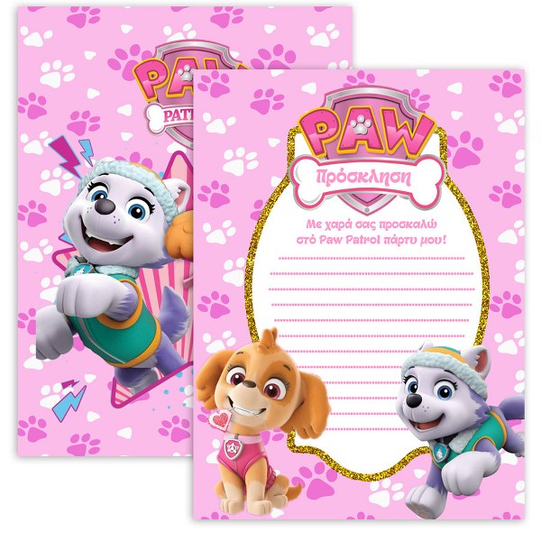 Προσκλήσεις πάρτυ Skye και Everest (8 τεμ)