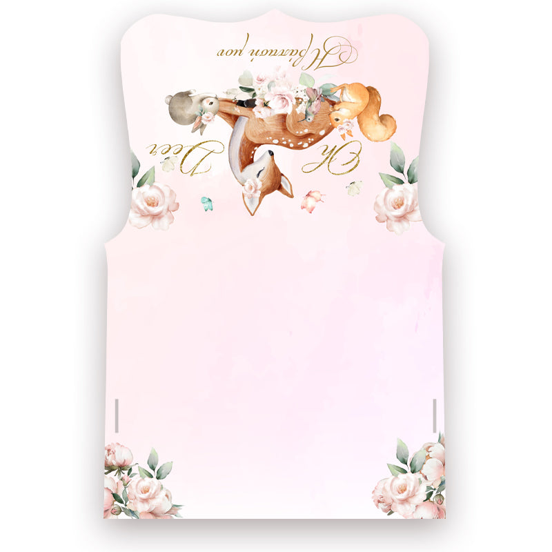 Προσκλητήριο βάπτισης Κοπτικό Ελαφάκι Φλοράλ