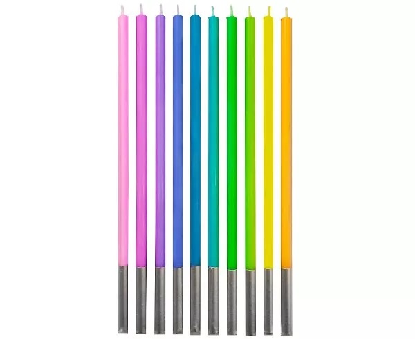 Ψηλά Κεράκια γενεθλίων παστέλ (6 τεμ)