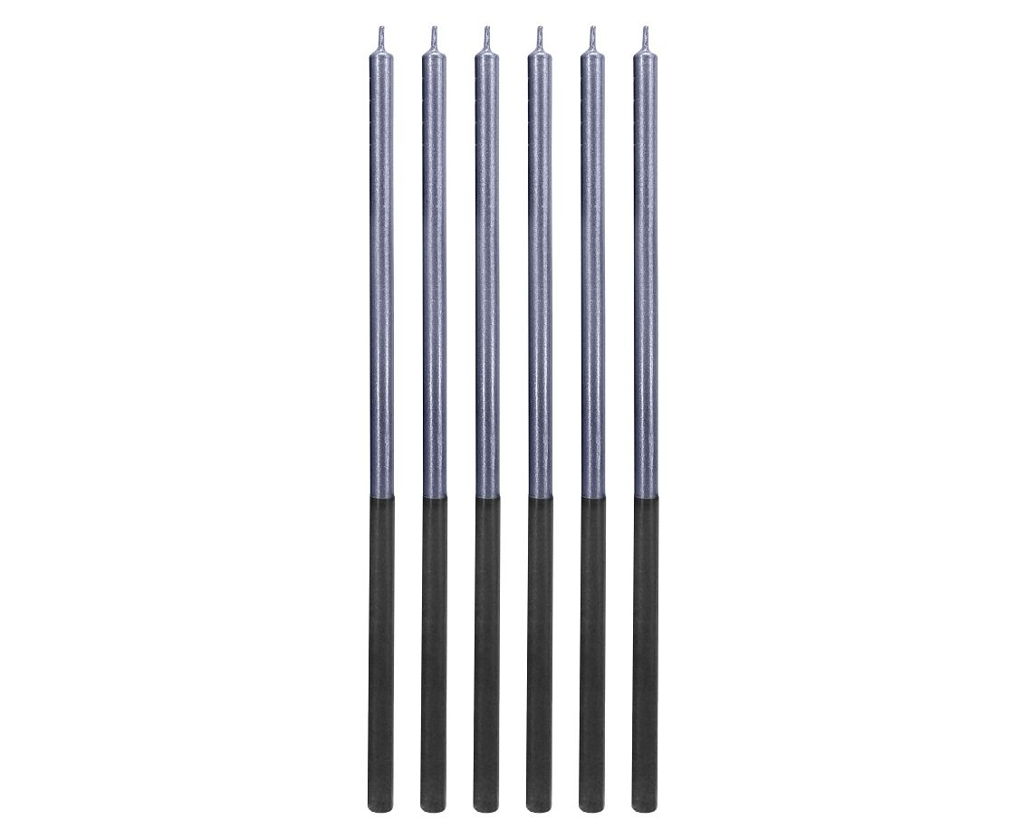 Ψηλά Κεράκια Γενεθλίων Platinum Blue (6 τεμ)