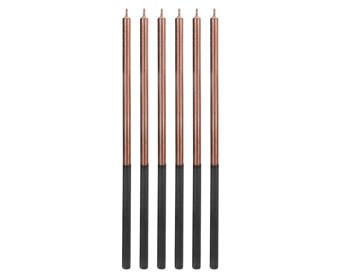 Ψηλά Κεράκια Γενεθλίων Platinum Rose Gold (6 τεμ)