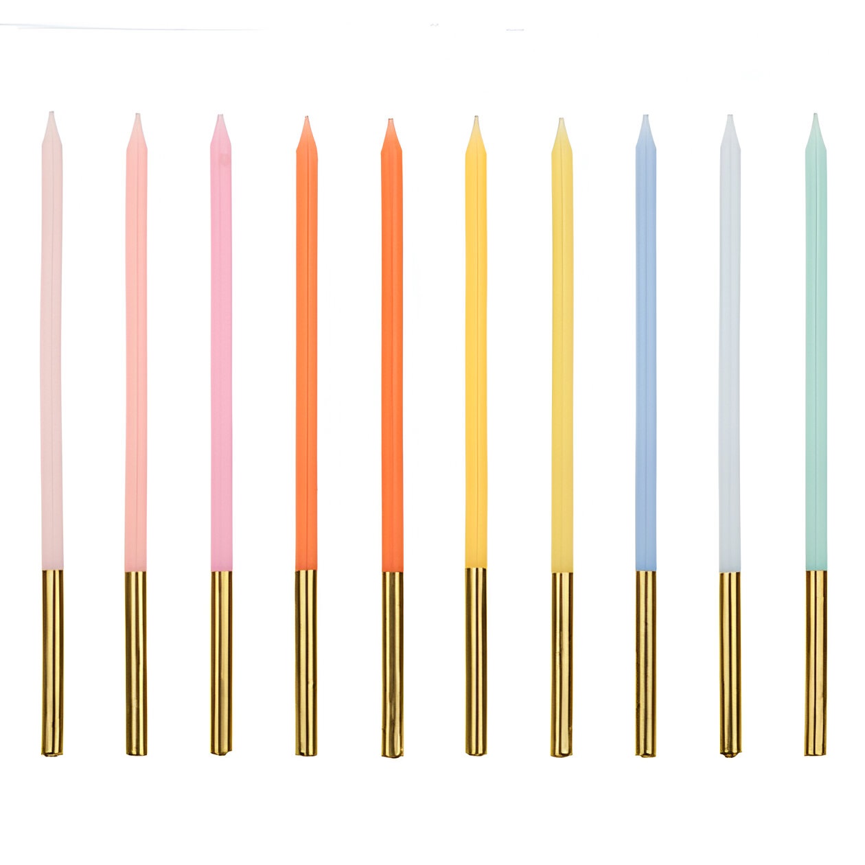 Ψηλά Κεράκια τούρτας σε Διάφορα Χρώματα (10 τεμ)