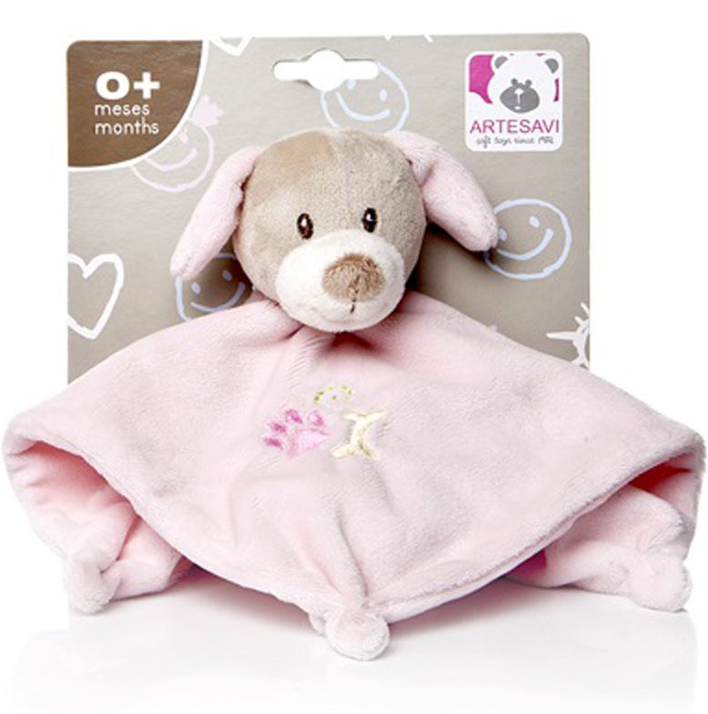 Ροζ Λούτρινο πανάκι παρηγοριάς με κουδουνίστρα