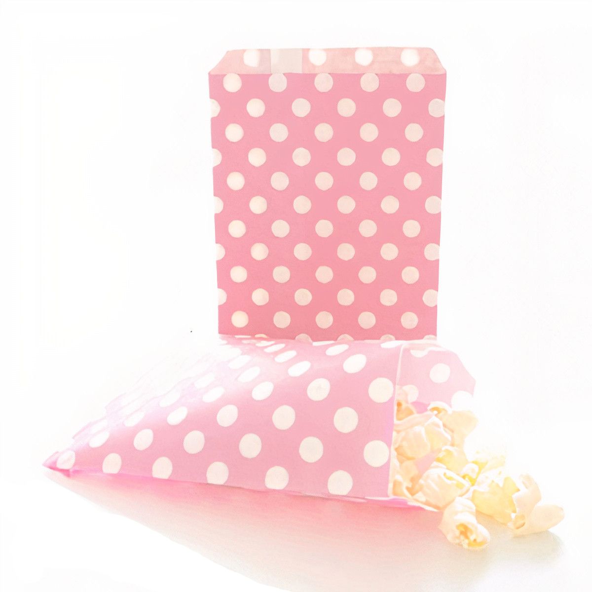 Ροζ πουά σακουλάκι για δωράκια