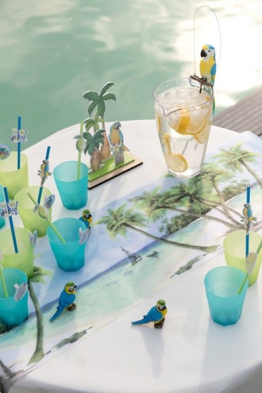 Runner Τραπεζιού παραλία και φοίνικες 5m