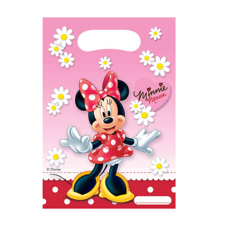 Σακουλάκια δώρων Minnie με μαργαρίτες (6 τεμ)