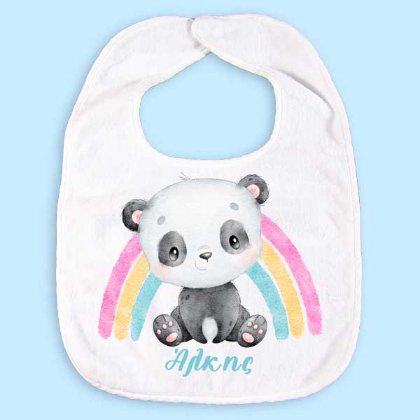 Σαλιάρα αρκουδάκι Panda Rainbow