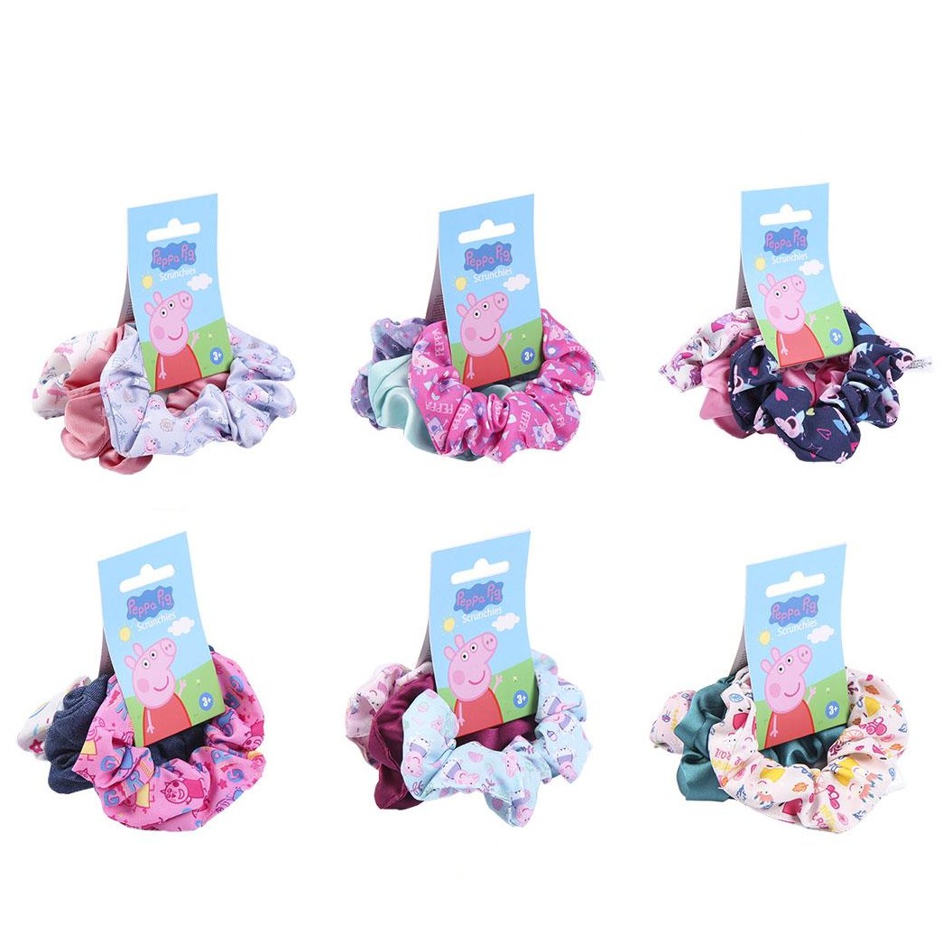 Scrunchies μαλλιών Πέππα το Γουρουνάκι (3 τεμ)