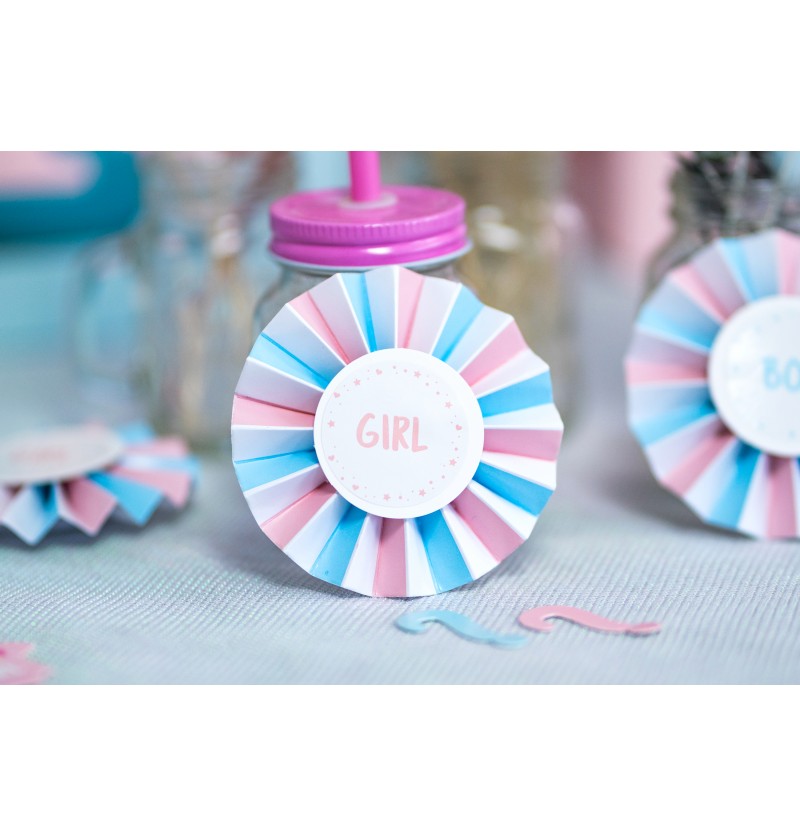 Σετ Αυτοκόλλητα & Κονκάρδες για Gender Reveal (18 τεμ)