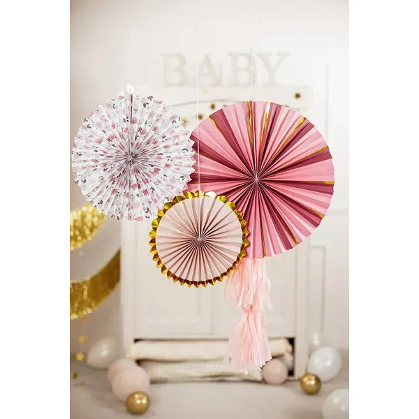 Σετ χάρτινες βεντάλιες φλοράλ (3 τεμ)