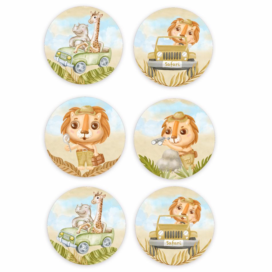 Σετ κονκάρδες Ζώα της Ζούγκλας (6 τεμ)