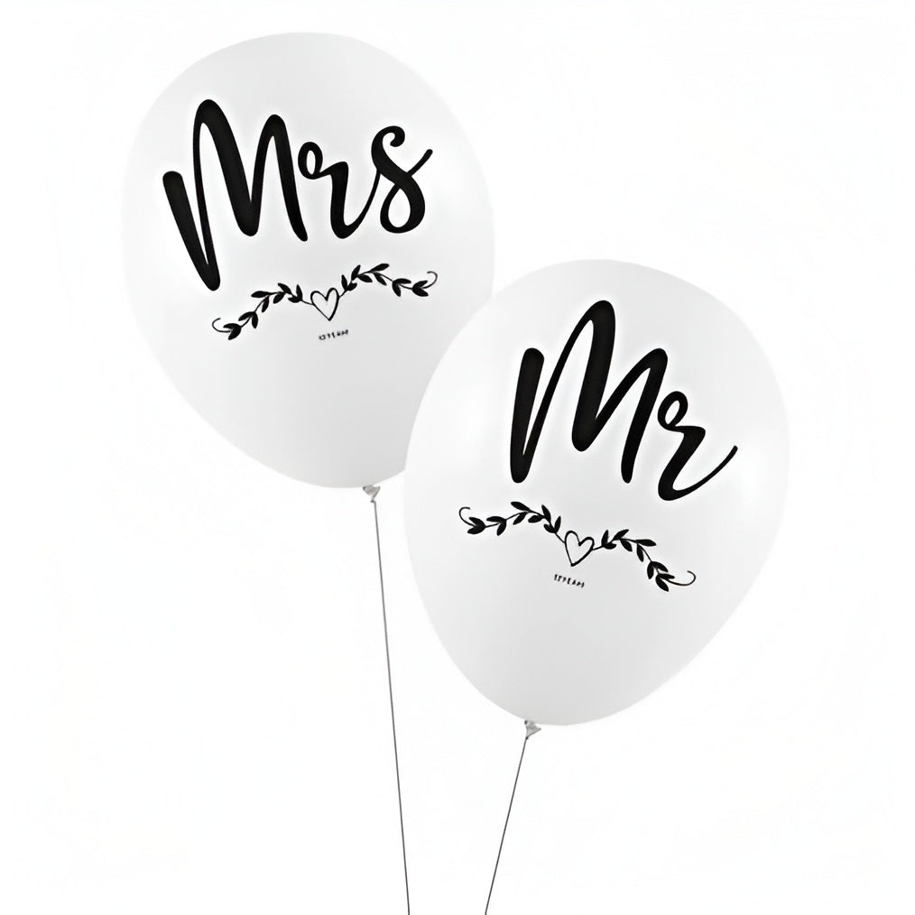 Σετ Λάτεξ Μπαλόνια Mr & Mrs (8 τεμ)
