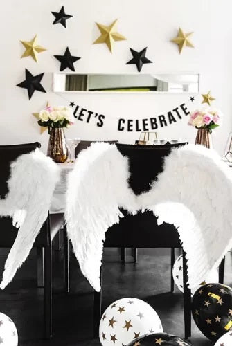 Σετ μαύρα μπαλόνια με χρυσά Αστέρια (6 τεμ)