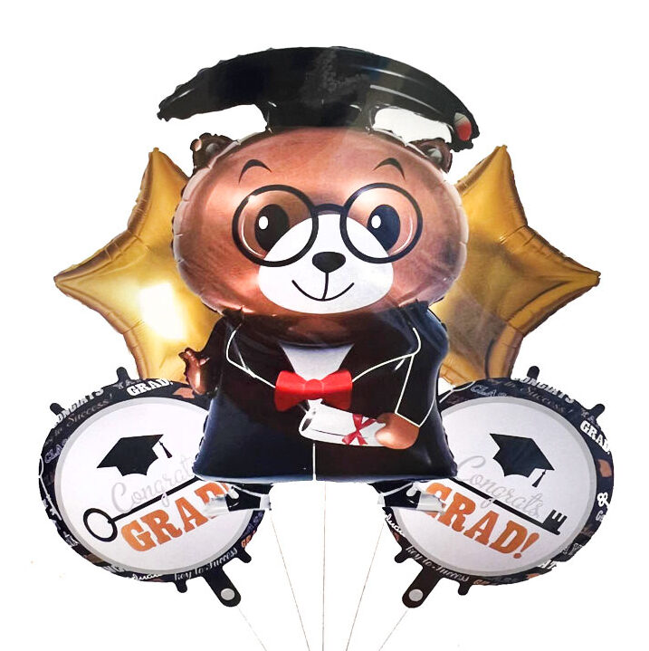 Σετ μπαλόνια Αποφοίτησης Αρκουδάκι (5 τεμ)