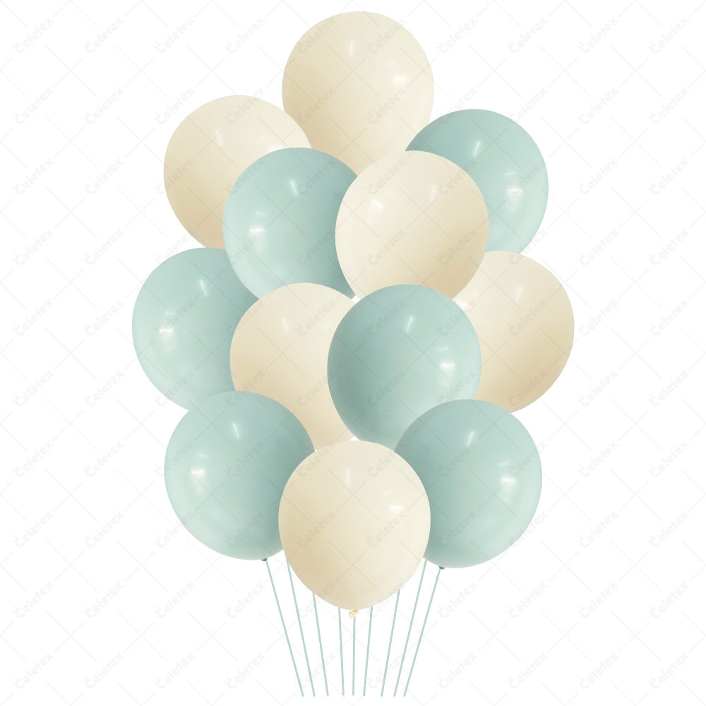 Σετ Μπαλόνια - Baby Blue & Ιβουάρ (12 τεμ)