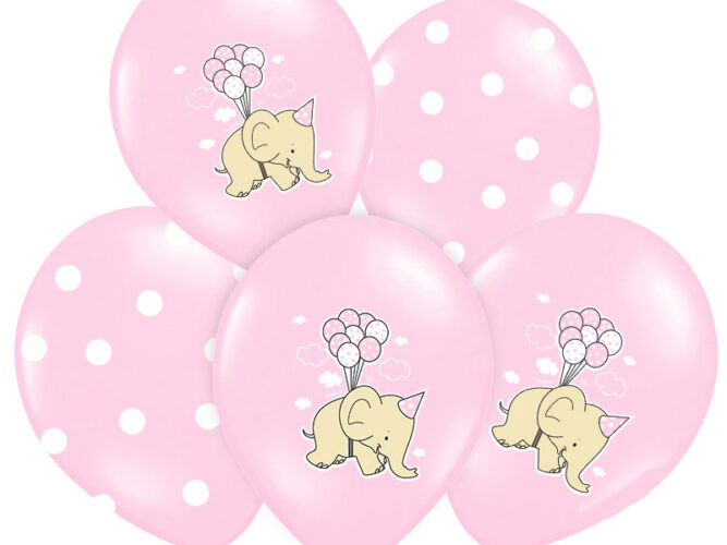 Σετ Μπαλόνια Ελεφαντάκι ροζ (6 τεμ)