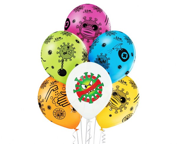 Σετ μπαλόνια για περαστικά Μικροβιάκια (6 τεμ)