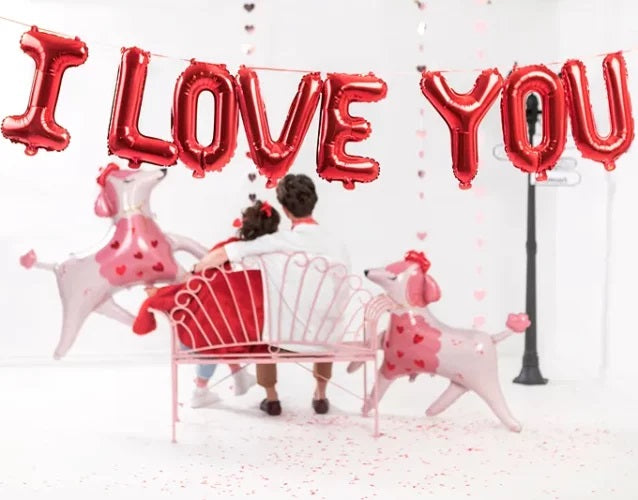 Σετ μπαλόνια φράση "I LOVE YOU"
