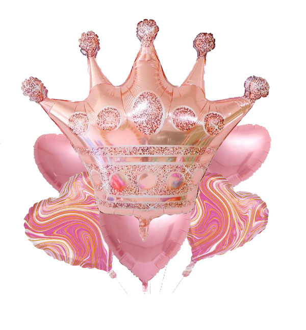 Σετ Μπαλόνια ροζ Κορώνα (6 τεμ)