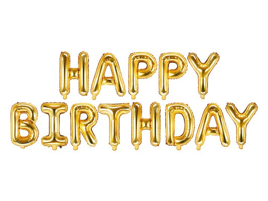 Σετ μπαλονιών "Happy Birthday" Χρυσό (13 τεμ)